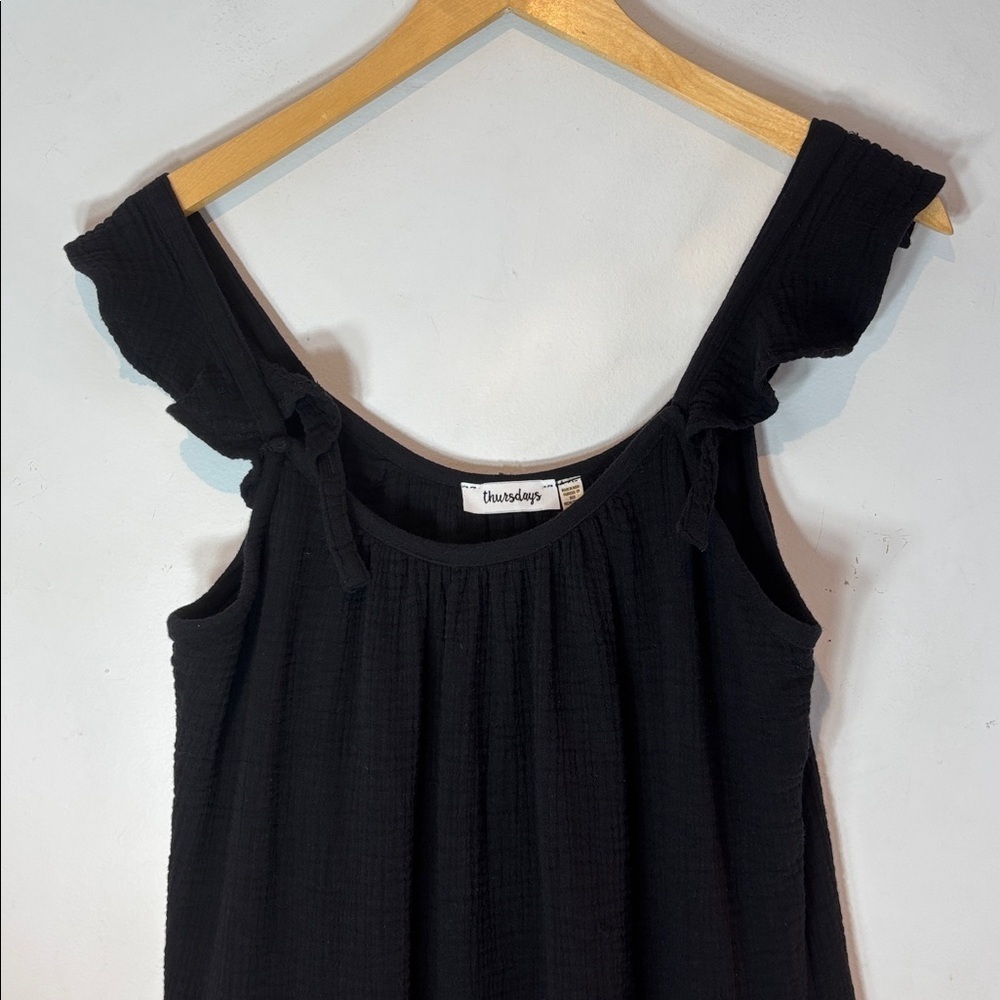 Thursday’s Tiered Cotton Gauze Maxi Dress black size large - Picture 13 of 16